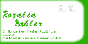 rozalia mahler business card